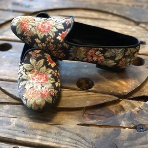 Vintage Zalo Needle Point Floral Tapestry Loafers